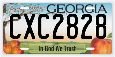 GA license plate CXC2828