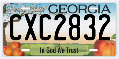 GA license plate CXC2832