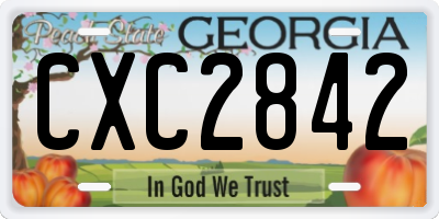 GA license plate CXC2842