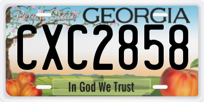GA license plate CXC2858
