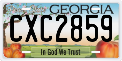 GA license plate CXC2859
