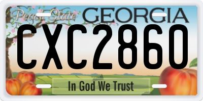 GA license plate CXC2860