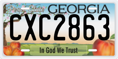 GA license plate CXC2863