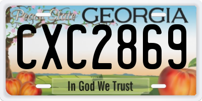 GA license plate CXC2869