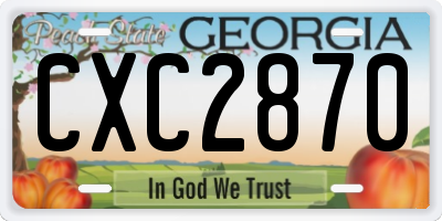 GA license plate CXC2870