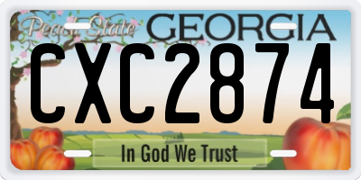 GA license plate CXC2874