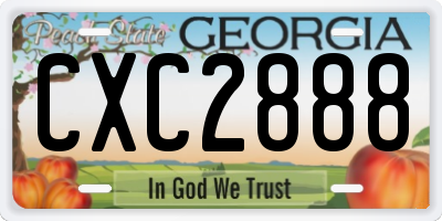 GA license plate CXC2888