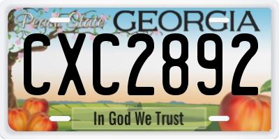 GA license plate CXC2892