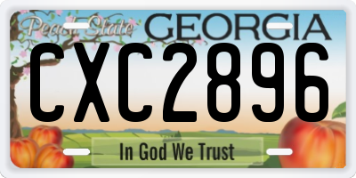 GA license plate CXC2896