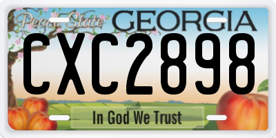 GA license plate CXC2898