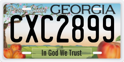 GA license plate CXC2899