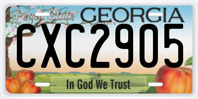 GA license plate CXC2905
