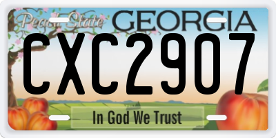 GA license plate CXC2907