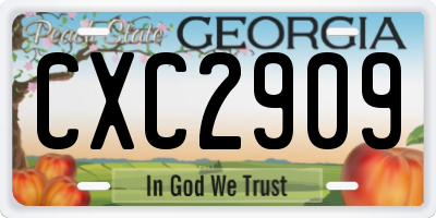 GA license plate CXC2909