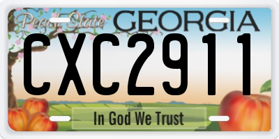 GA license plate CXC2911