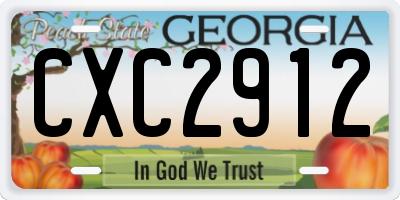 GA license plate CXC2912