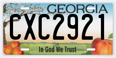 GA license plate CXC2921