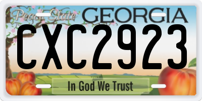 GA license plate CXC2923