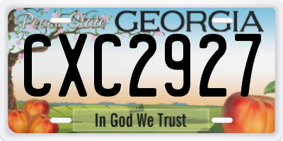 GA license plate CXC2927