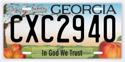 GA license plate CXC2940