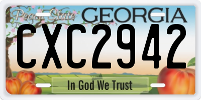 GA license plate CXC2942
