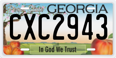 GA license plate CXC2943