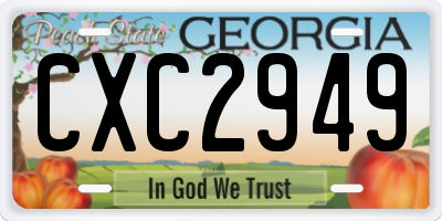 GA license plate CXC2949