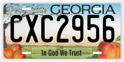 GA license plate CXC2956