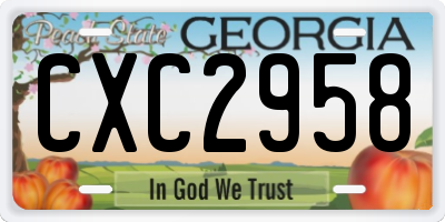 GA license plate CXC2958