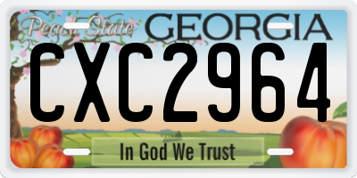 GA license plate CXC2964