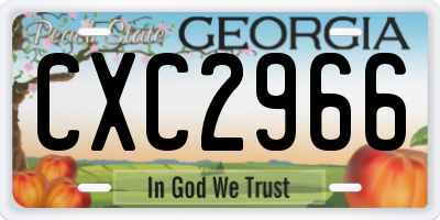 GA license plate CXC2966