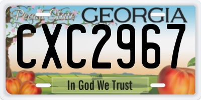 GA license plate CXC2967