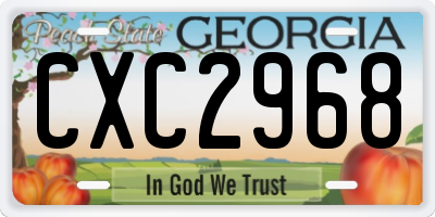 GA license plate CXC2968