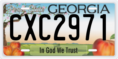GA license plate CXC2971