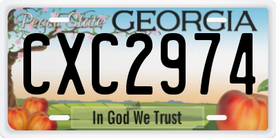 GA license plate CXC2974