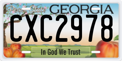 GA license plate CXC2978