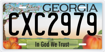 GA license plate CXC2979
