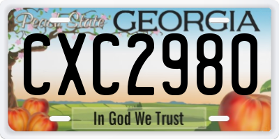 GA license plate CXC2980