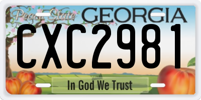 GA license plate CXC2981