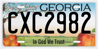 GA license plate CXC2982