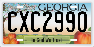 GA license plate CXC2990
