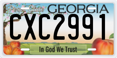 GA license plate CXC2991