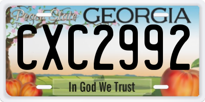 GA license plate CXC2992