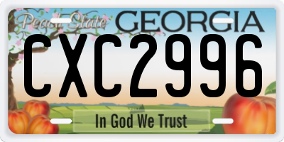 GA license plate CXC2996