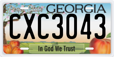 GA license plate CXC3043
