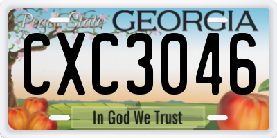 GA license plate CXC3046
