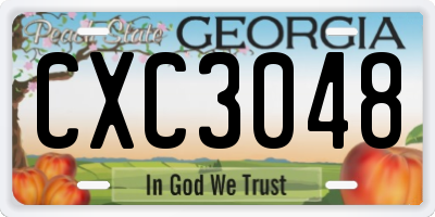 GA license plate CXC3048