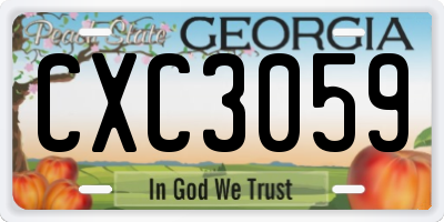 GA license plate CXC3059