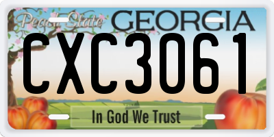 GA license plate CXC3061