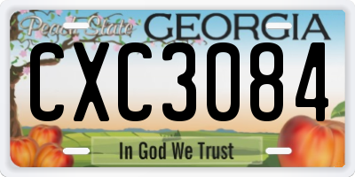 GA license plate CXC3084